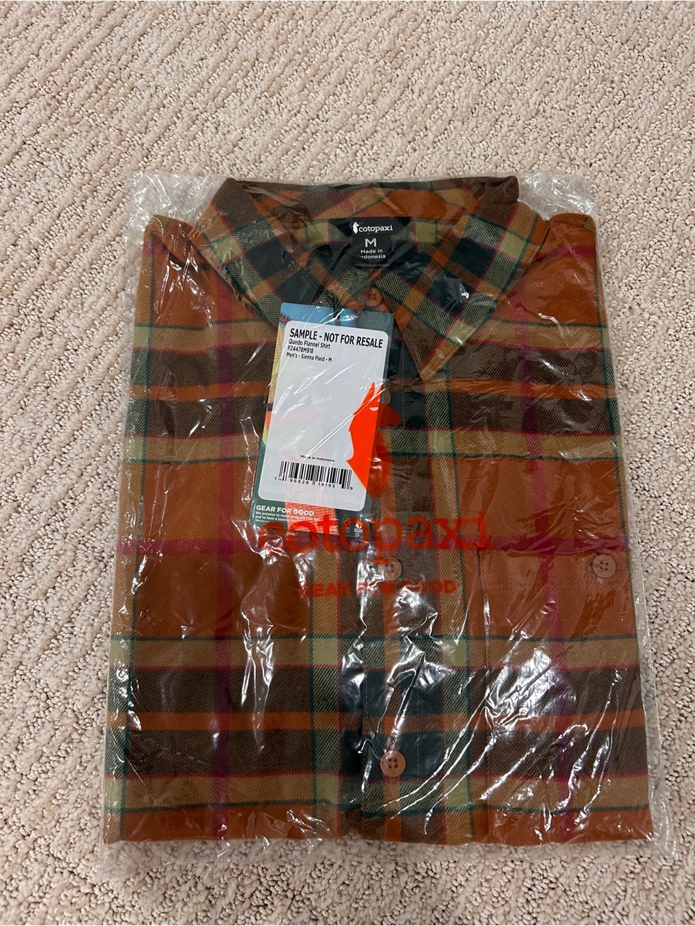 New Cotopaxi Mens Quedo Flannel - Sienna Plaid - Picture 2 of 2